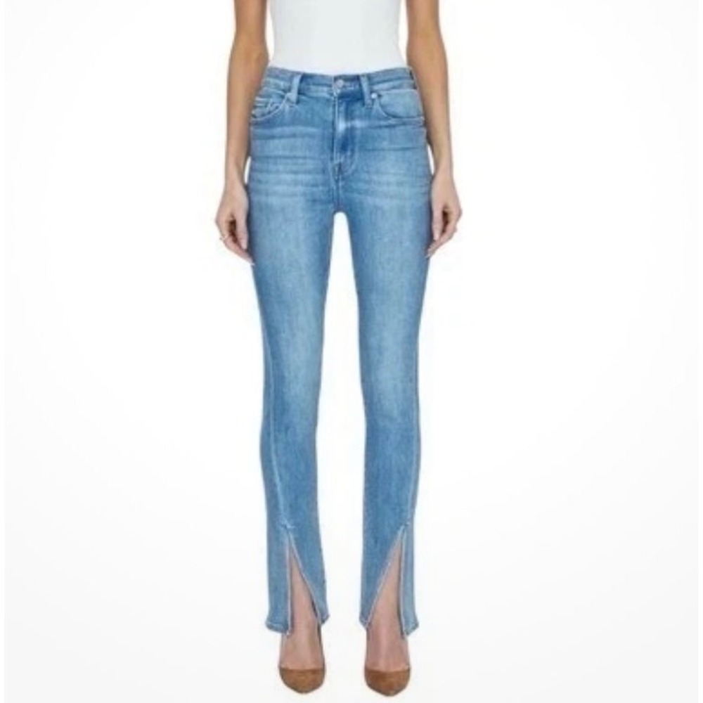 Pistola 31 Teagan High Rise Straight Jeans Front Slit